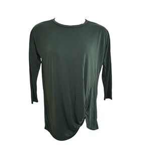 JODIFL Women’s Shirt Long Sleeves Dark Green Casual Oversized Travel Sz Small